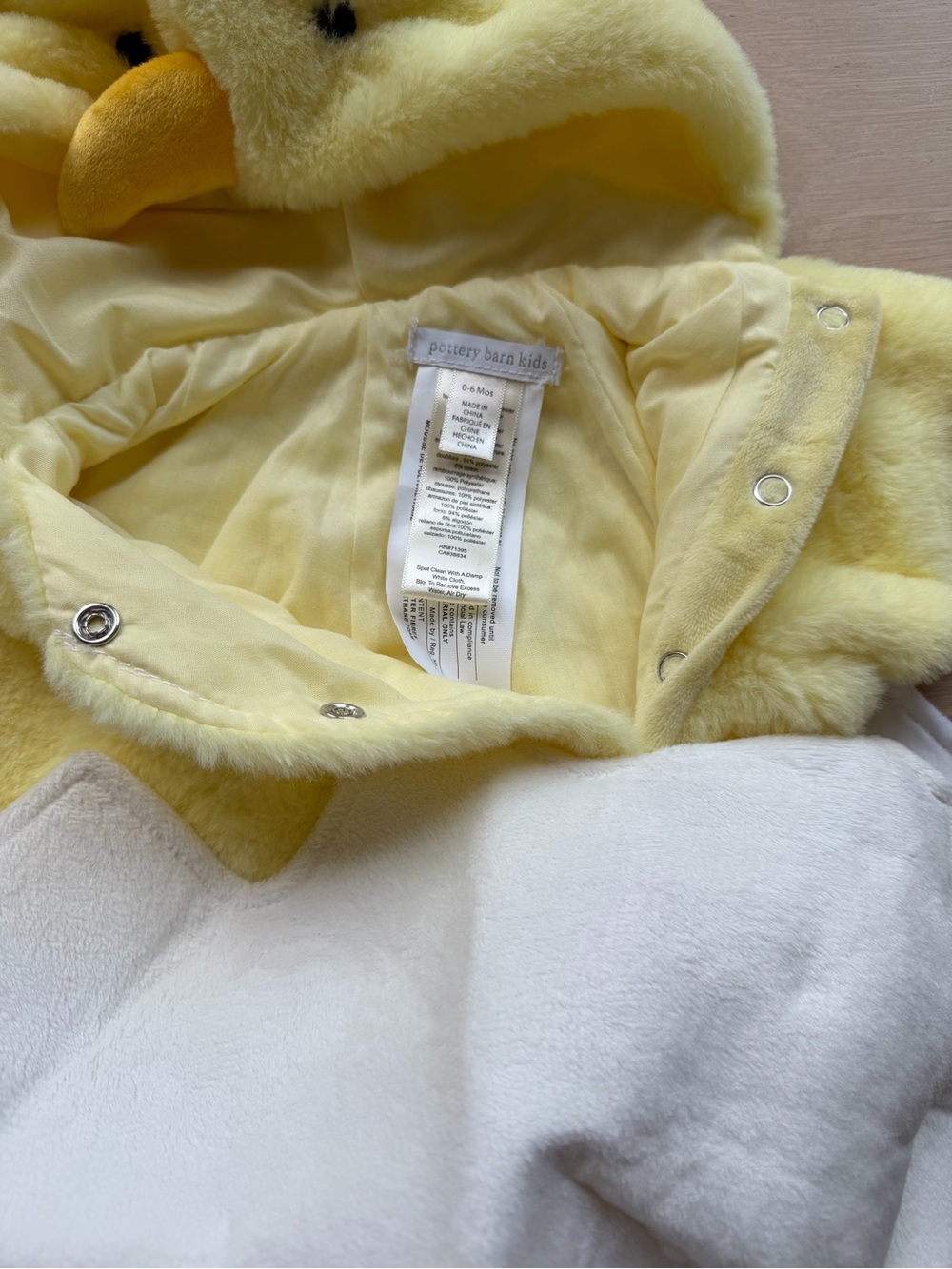 Pottery Barn Kids Baby Chick Costume 0–6 Months Plush - Picture 3 of 5